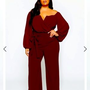 Off Shoulder Wide Leg Romper